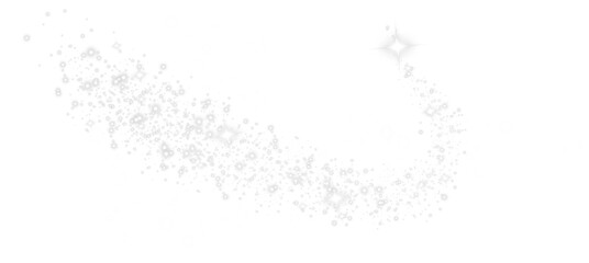 White dust sparks and golden stars shine with special light. Sparkles. Christmas light effect. Sparkling magical dust particles. Abstract light lines of motion and speed, with flying dust glitter. PNG