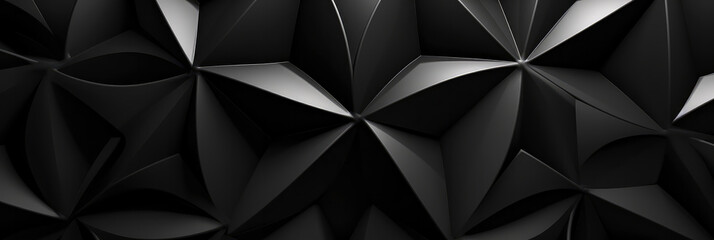 Muster aus sich wiederholenden Formen auf schwarzem Hintergrund. Generiert mit KI - obrazy, fototapety, plakaty