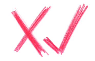 Icon vote choice, hand draw wooden crayons isolated on white, clipping path