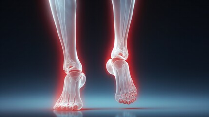 Medically precise 3D image of a joint in the ankle affected by arthritis - obrazy, fototapety, plakaty
