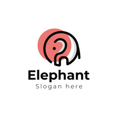 Luxury elephant logo design vector 