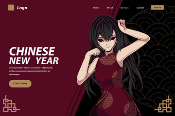 anime illustration landing page template