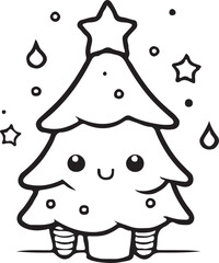 Christmas cartoon tree vector