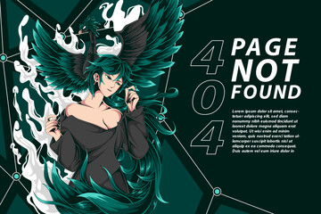 anime illustration error 404 page not found