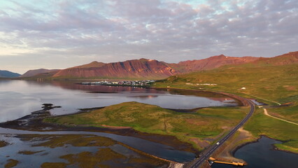 Aerial view of Icelandic landscape. Iceland Drone footage - 682430772