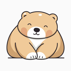 Cute sleeping bear cartoon character