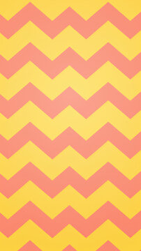 A bright yellow chevron pattern on a light pink background