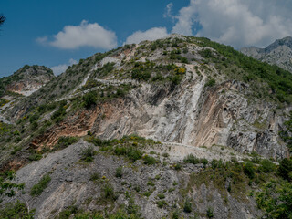 The Apuan Alps around Carraram Italy where marbles is mined