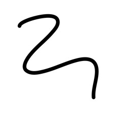 Random Line Curve. Abstract Black Line Curve. Hand Drawn Line. Childern Drawing Style. Line Design Element. Svg File