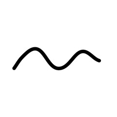 Random Line Curve. Abstract Black Line Curve. Hand Drawn Line. Childern Drawing Style. Line Design Element. Svg File