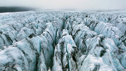 Aerial view of white glacier. Epic Drone Shot iceberg - 682435331