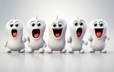 Obraz premium creepy face expression characters set