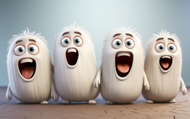 Obraz premium creepy face expression characters set