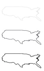 USA map 3D perspective view. vector illustration