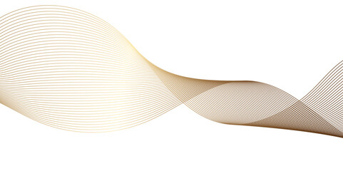 Abstract wavy lines flowing curve golden gradient color on transparent background. Abstract white background colorful lines. modern wavy stripes on white background isolated.