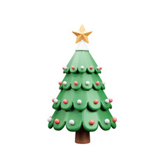 Christmas tree 3d icon illustration
