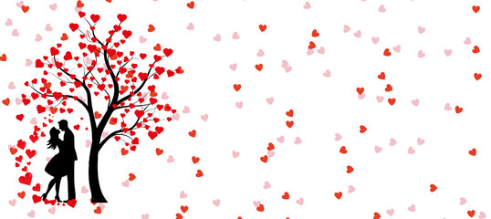 Valentine's Day card design, isolated on transparent background.