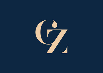 Elegant CZ Logo Design, Letter SD Logo Template, Luxury CZ Monogram  - obrazy, fototapety, plakaty