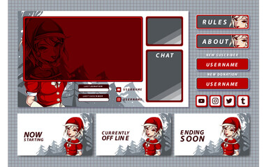 anime gaming stream panel element design