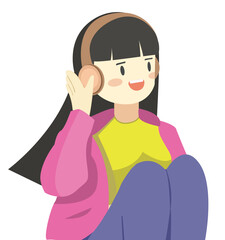 woman listening to music