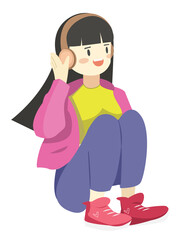 woman listening to music