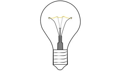 Light Bulb line icon vector, isolated on white background. Idea sign, solution, thinking concept. Lighting Electric lamp. Electricity, shine. Trendy Flat style for graphic design, Web site, UI. EPS