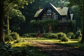 A large house located in the midst of a dense forest. Ideal for nature lovers and those seeking solitude