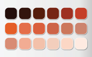 Brown gradient shades color set