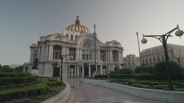 Palacio de Bellas Artes (Palace of Fine Arts) Art Nouveau Neoclassical Architecture in the Morning Mexico City