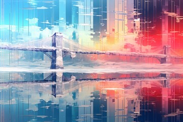 Snowy Bridges - Generative AI - obrazy, fototapety, plakaty