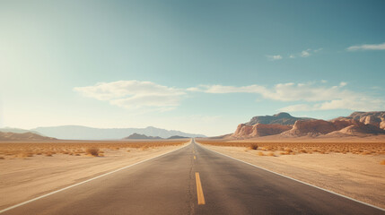 A road in the desert - obrazy, fototapety, plakaty