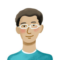 hand drawn profile picture portrait of imaginary person PNG image with transparent background