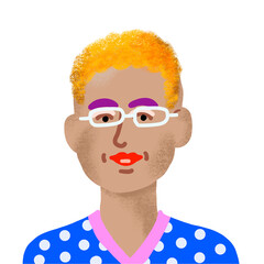 hand drawn profile picture portrait of imaginary person PNG image with transparent background