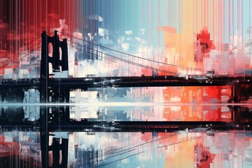 Snowy Bridges - Generative AI - obrazy, fototapety, plakaty