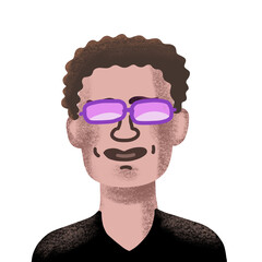 hand drawn profile picture portrait of imaginary person PNG image with transparent background