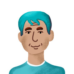 hand drawn profile picture portrait of imaginary person PNG image with transparent background