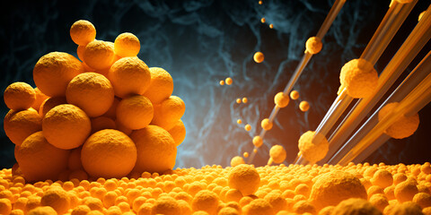 Unveiling the Chromatic Marvel: Exploring the Vibrant World of Yellow Bacteria Cells background ai generated