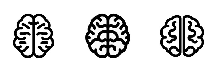 set brain line icon isolated. Vector illustration