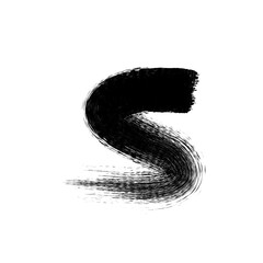Black Ink Brush Stroke. Abstract Ink. Abstract Stroke. Ink Icon. Hand Drawn Ink Stroke. Ink Stroke Design Element Eps File Editable Color