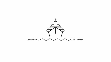 Ship on a white color background.