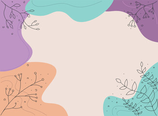 Vector abstract colorful background with leaves and flowers
