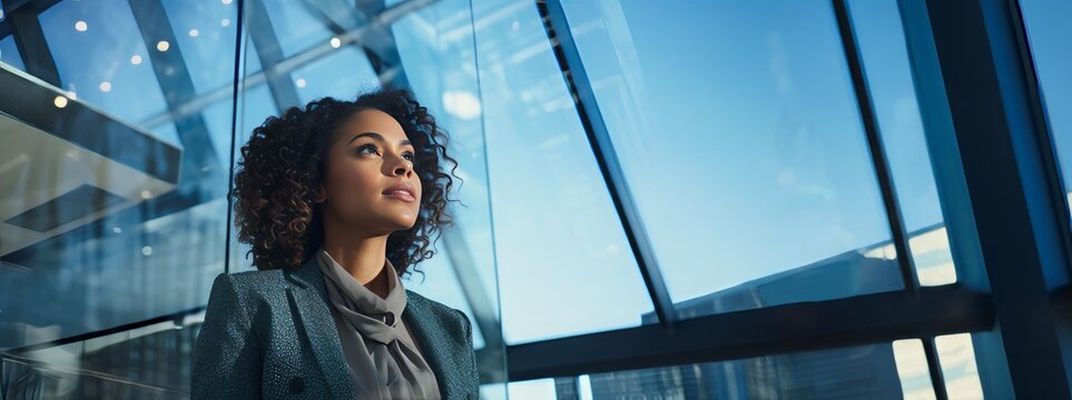 business woman with ambitious or entrepreneurial expression