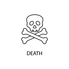 Skull and Crossbones concept line icon. Simple element illustration. Skull and Crossbones concept outline symbol design.
