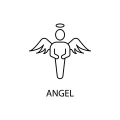 angel concept line icon. Simple element illustration. angel concept outline symbol design.