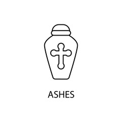 ashes concept line icon. Simple element illustration. ashes concept outline symbol design.