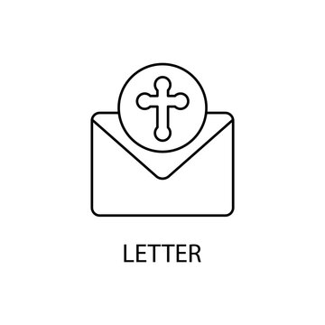 death letter concept line icon. Simple element illustration. death letter concept outline symbol design.