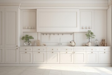 Cream color, classic style, natural wooden texture, simplicity, kitchen