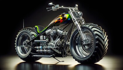 Modern futuristic motorbike concept design isolated on black background