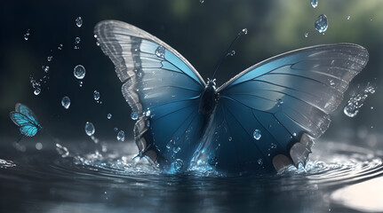butterfly made of water spray _03