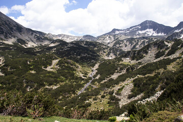 Fototapeta premium Landscape near Muratovo lake at Pirin Mountain, Bulgaria
